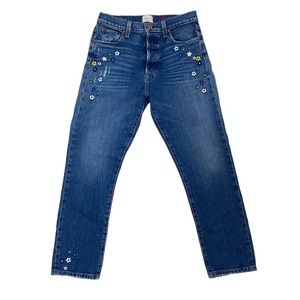 AO.LA Floral amazing high rise Girlfriend Slim Blue Jeans Size 27